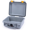 Pelican 1200 Case, Silver with Yellow Latches None (Case Only) ColorCase 012000-0000-180-240