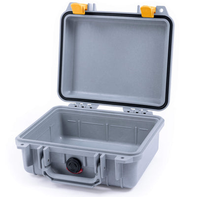 Pelican 1200 Case, Silver with Yellow Latches None (Case Only) ColorCase 012000-0000-180-240