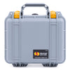 Pelican 1200 Case, Silver with Yellow Latches ColorCase