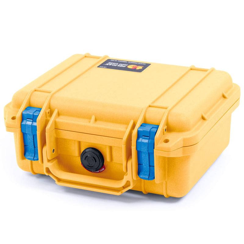 Pelican 1200 Case, Yellow with Blue Latches ColorCase 