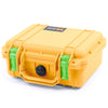 Pelican 1200 Case, Yellow with Lime Green Latches ColorCase