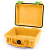 Pelican 1200 Case, Yellow with Lime Green Latches None (Case Only) ColorCase 012000-0000-240-300