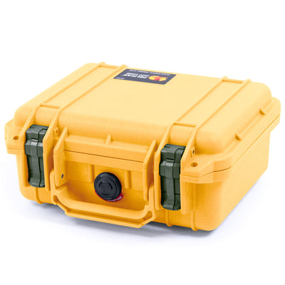 Pelican 1200 Case, Yellow with OD Green Latches ColorCase