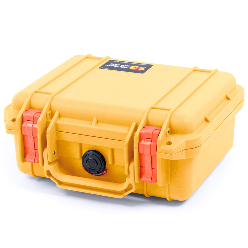 Pelican 1200 Case, Yellow with Orange Latches ColorCase 