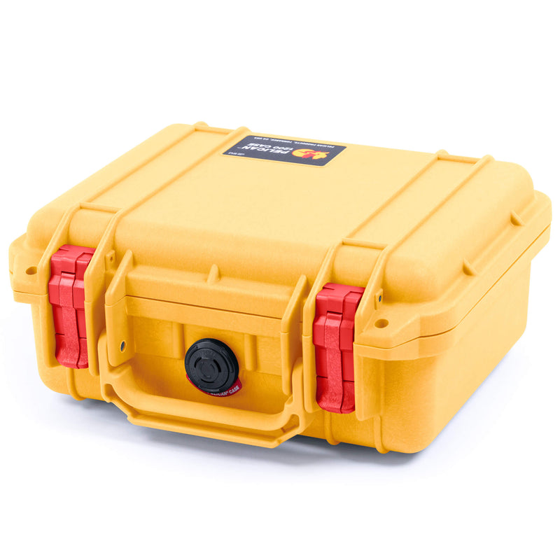 Pelican 1200 Case, Yellow with Red Latches ColorCase 