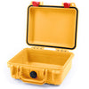 Pelican 1200 Case, Yellow with Red Latches None (Case Only) ColorCase 012000-0000-240-320