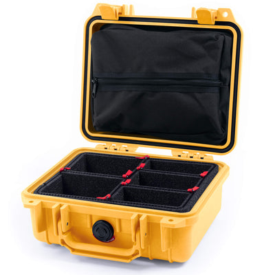 Pelican 1200 Case, Yellow TrekPak Divider System with Zipper Pouch ColorCase 012000-0120-240-240