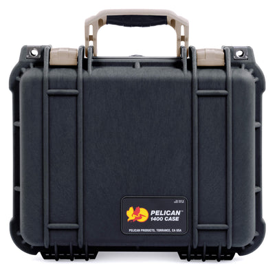 Pelican 1400 Case, Black with Desert Tan Handle & Latches ColorCase