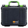 Pelican 1400 Case, Black with Lime Green Handle & Latches ColorCase