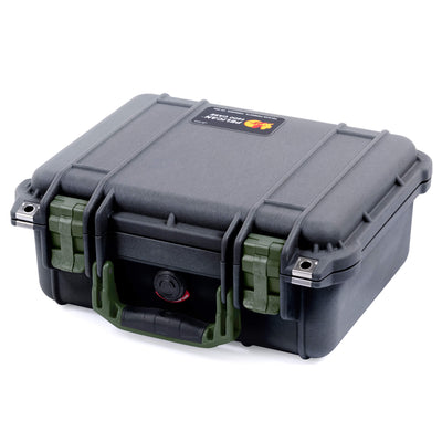 Pelican 1400 Case, Black with OD Green Handle & Latches ColorCase