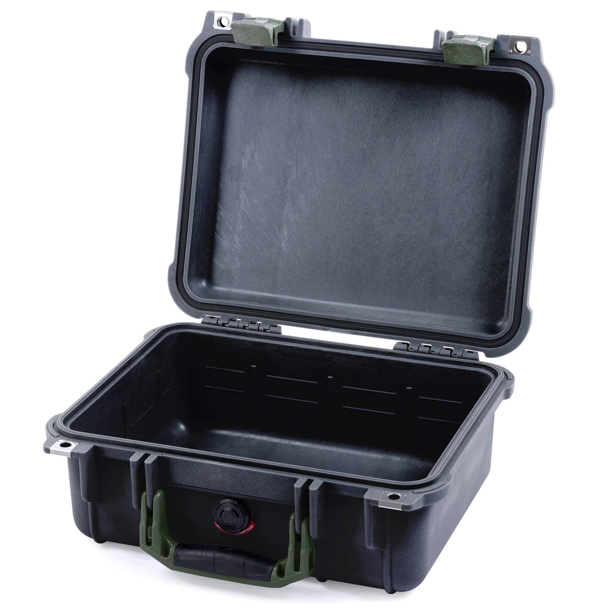 Pelican 1400 Case, Black with OD Green Handle &amp; Latches None (Case Only) ColorCase 014000-0000-110-130