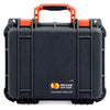 Pelican 1400 Case, Black with Orange Handle & Latches ColorCase