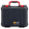 Pelican 1400 Case, Black with Red Handle & Latches ColorCase