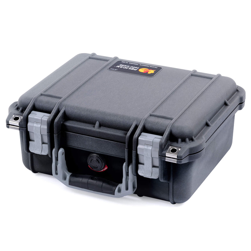 Pelican 1400 Case, Black with Silver Handle & Latches ColorCase 