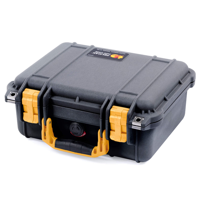 Pelican 1400 Case, Black with Yellow Handle & Latches ColorCase 