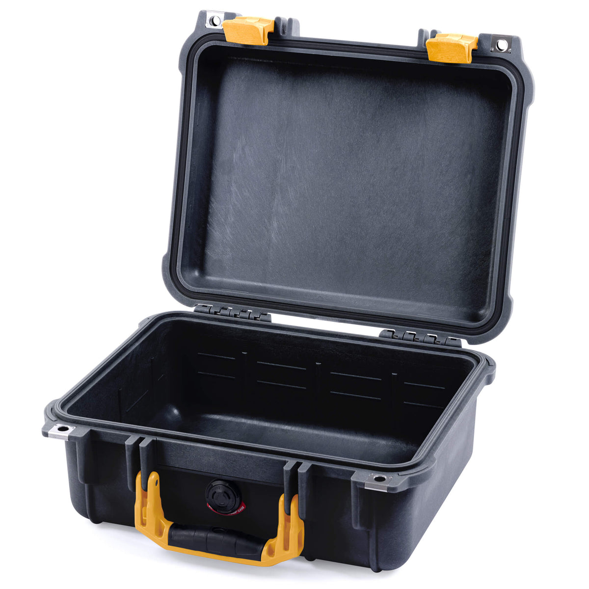Pelican 1400 Case, Black with Yellow Handle &amp; Latches None (Case Only) ColorCase 014000-0000-110-240