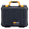 Pelican 1400 Case, Black with Yellow Handle & Latches ColorCase