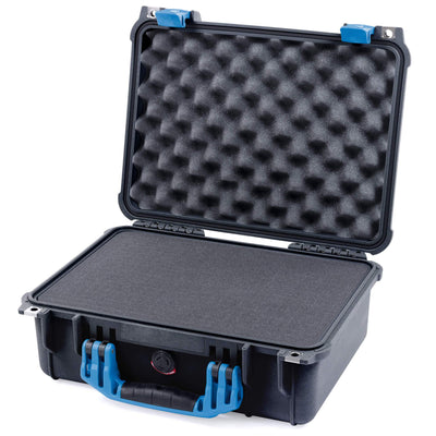 Pelican 1450 Case, Black with Blue Handle & Latches Pick & Pluck Foam with Convolute Lid Foam ColorCase 014500-0001-110-120