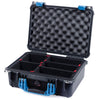 Pelican 1450 Case, Black with Blue Handle & Latches TrekPak Divider System with Convolute Lid Foam ColorCase 014500-0020-110-120