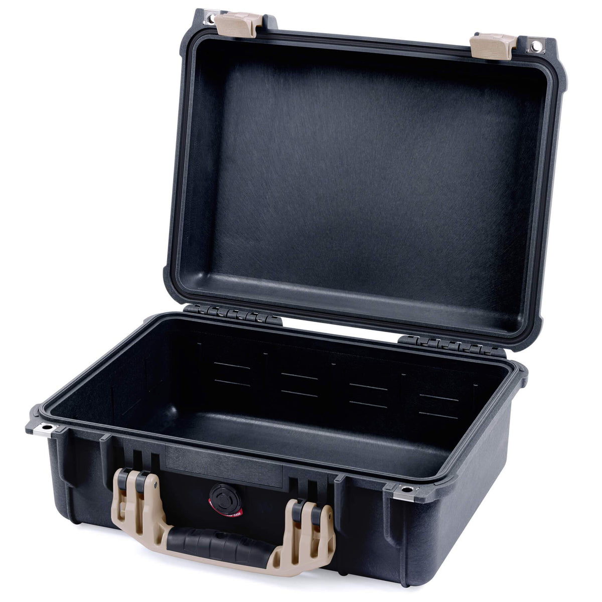 Pelican 1450 Case, Black with Desert Tan Handle &amp; Latches None (Case Only) ColorCase 014500-0000-110-310