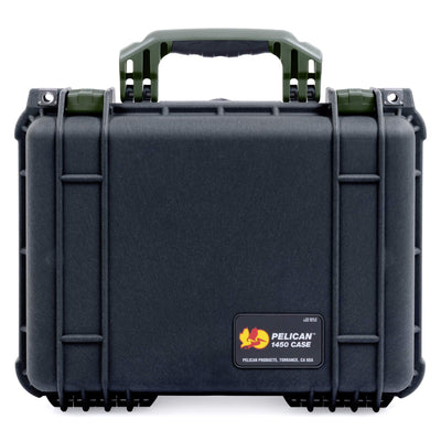 Pelican 1450 Case, Black with OD Green Handle & Latches ColorCase