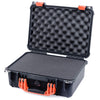 Pelican 1450 Case, Black with Orange Handle & Latches Pick & Pluck Foam with Convolute Lid Foam ColorCase 014500-0001-110-150