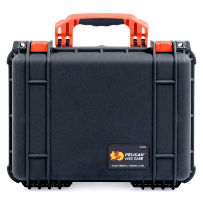 Pelican 1450 Case, Black with Orange Handle & Latches ColorCase