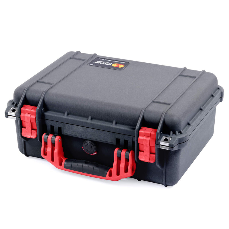 Pelican 1450 Case, Black with Red Handle & Latches ColorCase 