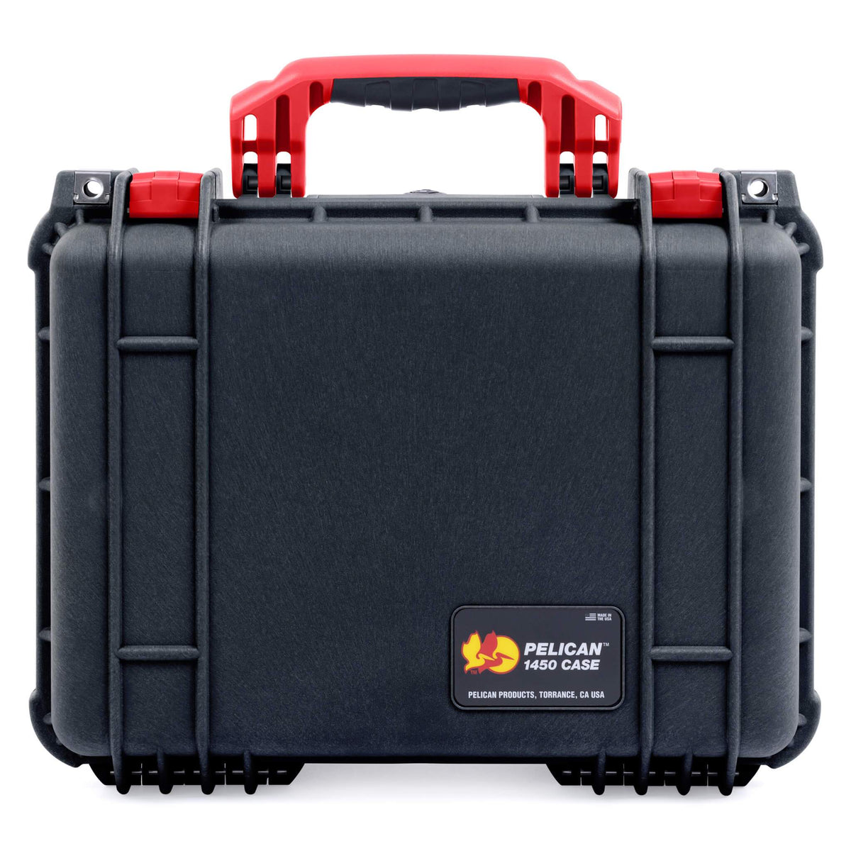 Pelican 1450 Case, Black with Red Handle &amp; Latches ColorCase 