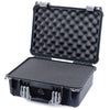 Pelican 1450 Case, Black with Silver Handle & Latches Pick & Pluck Foam with Convolute Lid Foam ColorCase 014500-0001-110-180