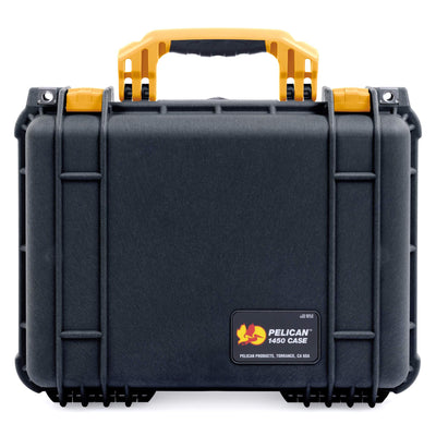 Pelican 1450 Case, Black with Yellow Handle & Latches ColorCase