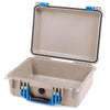 Pelican 1450 Case, Desert Tan with Blue Handle & Latches None (Case Only) ColorCase 014500-0000-310-120