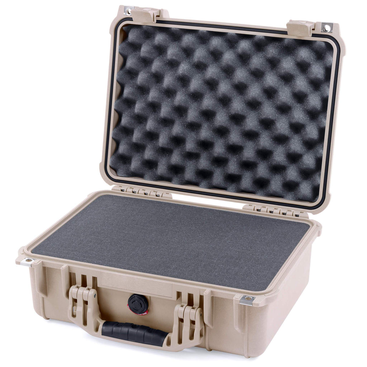 Pelican 1450 Case, Desert Tan Pick &amp; Pluck Foam with Convolute Lid Foam ColorCase 014500-0001-310-310