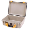 Pelican 1450 Case, Desert Tan with Yellow Handle & Latches None (Case Only) ColorCase 014500-0000-310-240