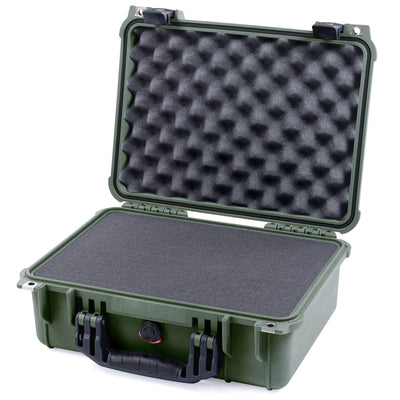 Pelican 1450 Case, OD Green with Black Handle & Latches Pick & Pluck Foam with Convolute Lid Foam ColorCase 014500-0001-130-110