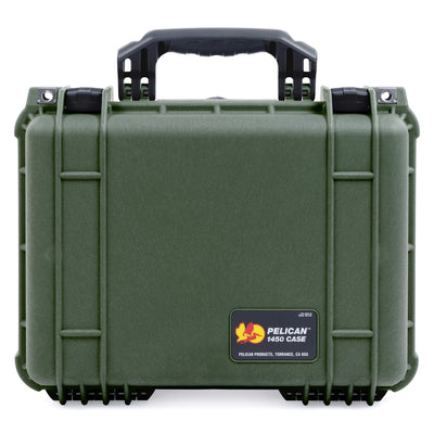 Pelican 1450 Case, OD Green with Black Handle & Latches ColorCase