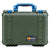 Pelican 1450 Case, OD Green with Blue Handle & Latches ColorCase 