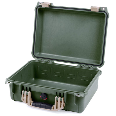 Pelican 1450 Case, OD Green with Desert Tan Handle & Latches None (Case Only) ColorCase 014500-0000-130-310