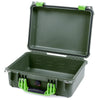 Pelican 1450 Case, OD Green with Lime Green Handle & Latches None (Case Only) ColorCase 014500-0000-130-300