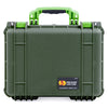 Pelican 1450 Case, OD Green with Lime Green Handle & Latches ColorCase