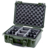 Pelican 1450 Case, OD Green Gray Padded Microfiber Dividers with Convolute Lid Foam ColorCase 014500-0070-130-130