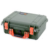 Pelican 1450 Case, OD Green with Orange Handle & Latches ColorCase