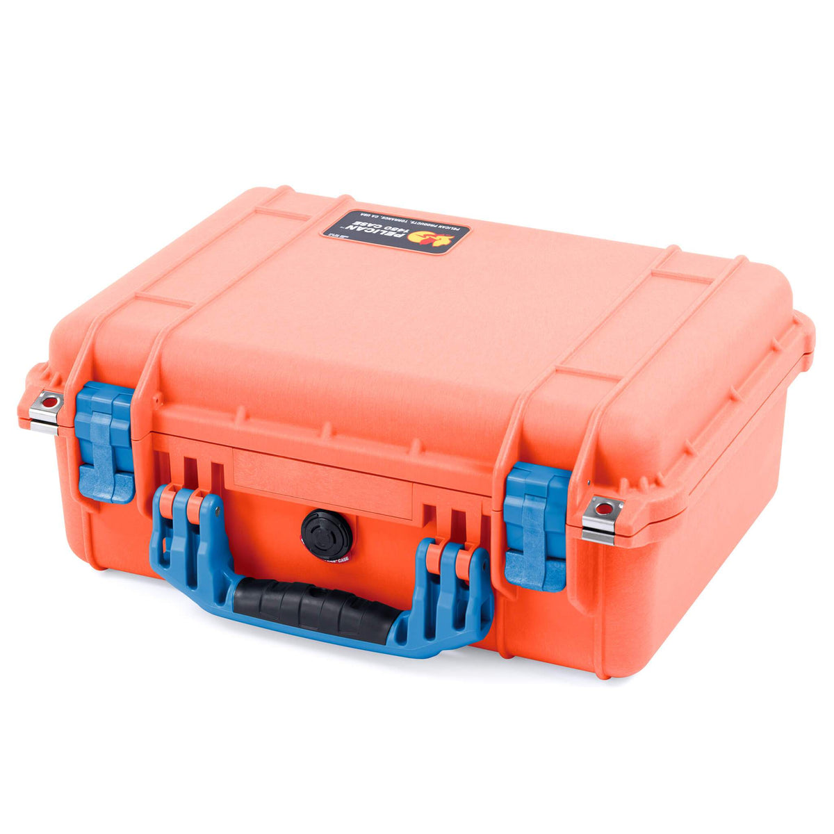 Pelican 1450 Case, Orange with Blue Handle &amp; Latches ColorCase 