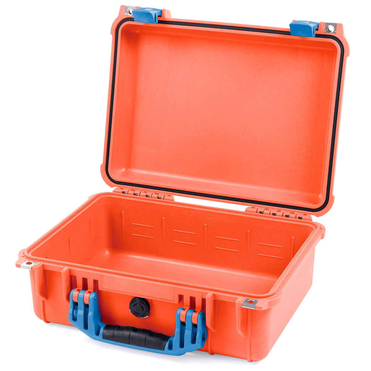 Pelican 1450 Case, Orange with Blue Handle &amp; Latches None (Case Only) ColorCase 014500-0000-150-120