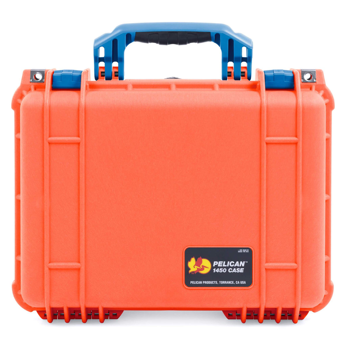 Pelican 1450 Case, Orange with Blue Handle &amp; Latches ColorCase 