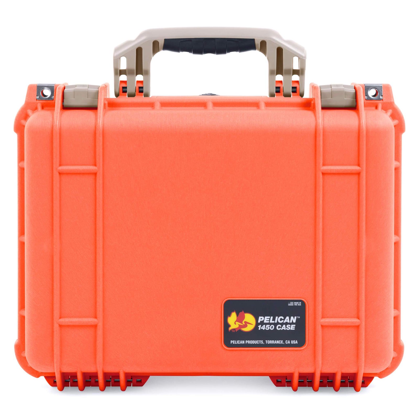Pelican 1450 Case, Orange with Desert Tan Handle & Latches ColorCase 