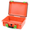 Pelican 1450 Case, Orange with Lime Green Handle & Latches None (Case Only) ColorCase 014500-0000-150-300
