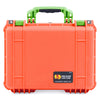 Pelican 1450 Case, Orange with Lime Green Handle & Latches ColorCase