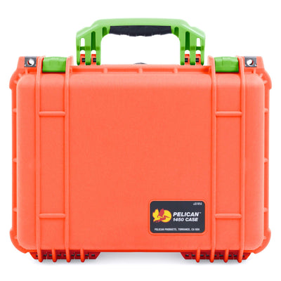 Pelican 1450 Case, Orange with Lime Green Handle & Latches ColorCase