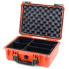 Pelican 1450 Case, Orange with OD Green Handle & Latches TrekPak Divider System with Convolute Lid Foam ColorCase 014500-0020-150-130